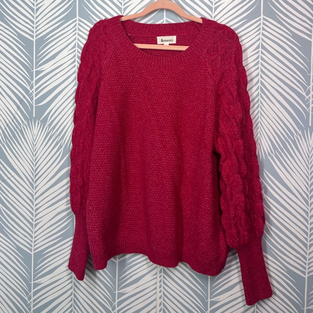 Red knit sweater